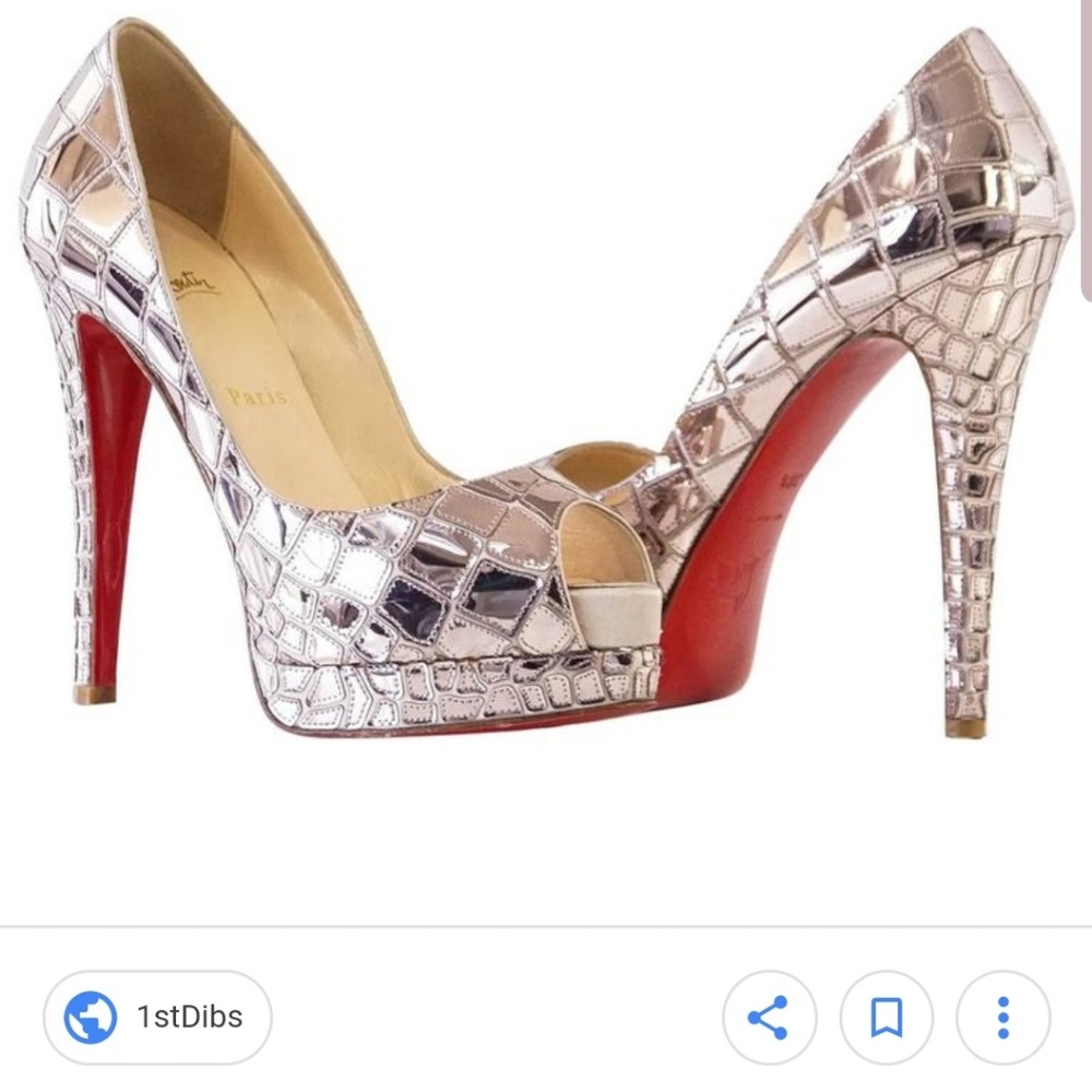 Authentic!! christian louboutin Silver Mosaic